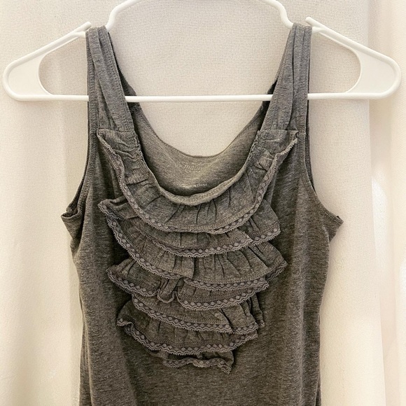 Maurices Tops - Gray Ruffle Tank Top